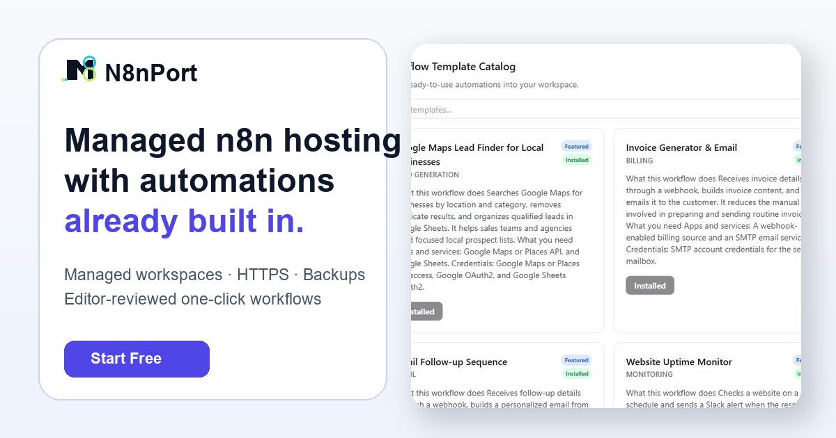 N8nPort — 官网预览图
